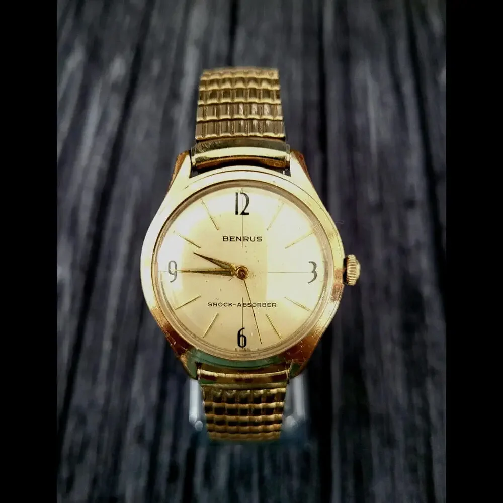Rare Cond Vintage Benrus 20 Micron Gold Manual Mens Watch